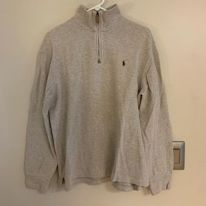 Men’s Large Polo Ralph Lauren quarter zip sweater Tan